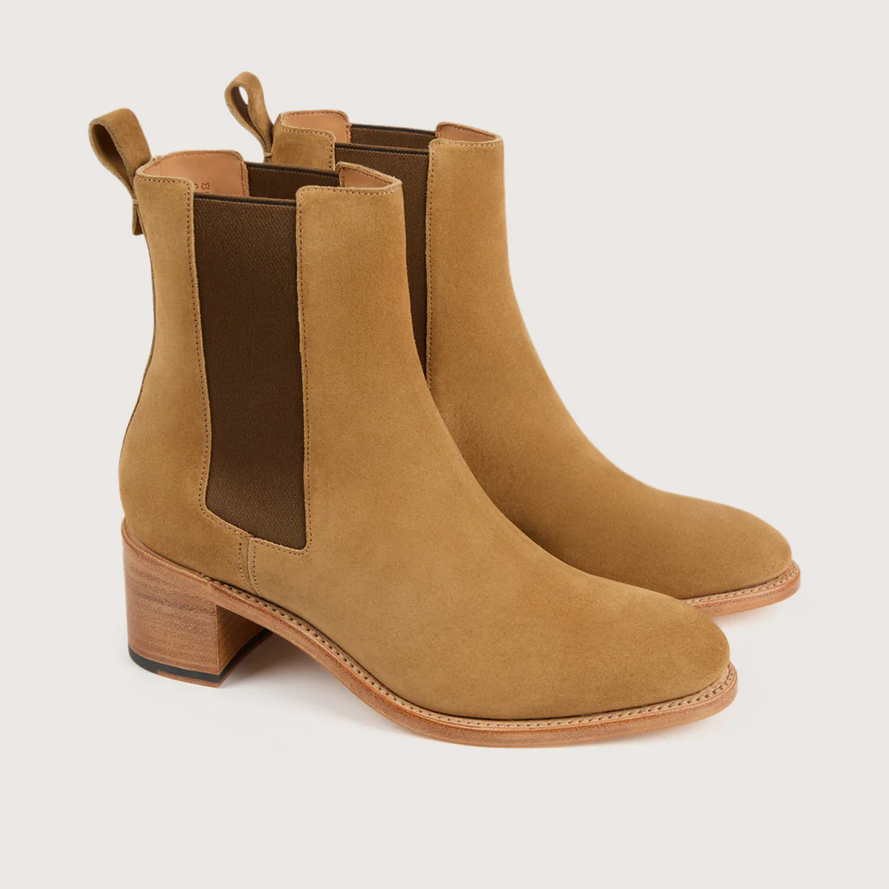 MAUD Velours Camel Cuir - Image 2