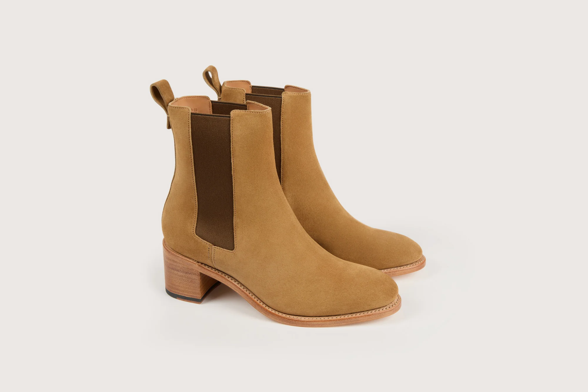 MAUD Velours Camel Cuir - Image 4