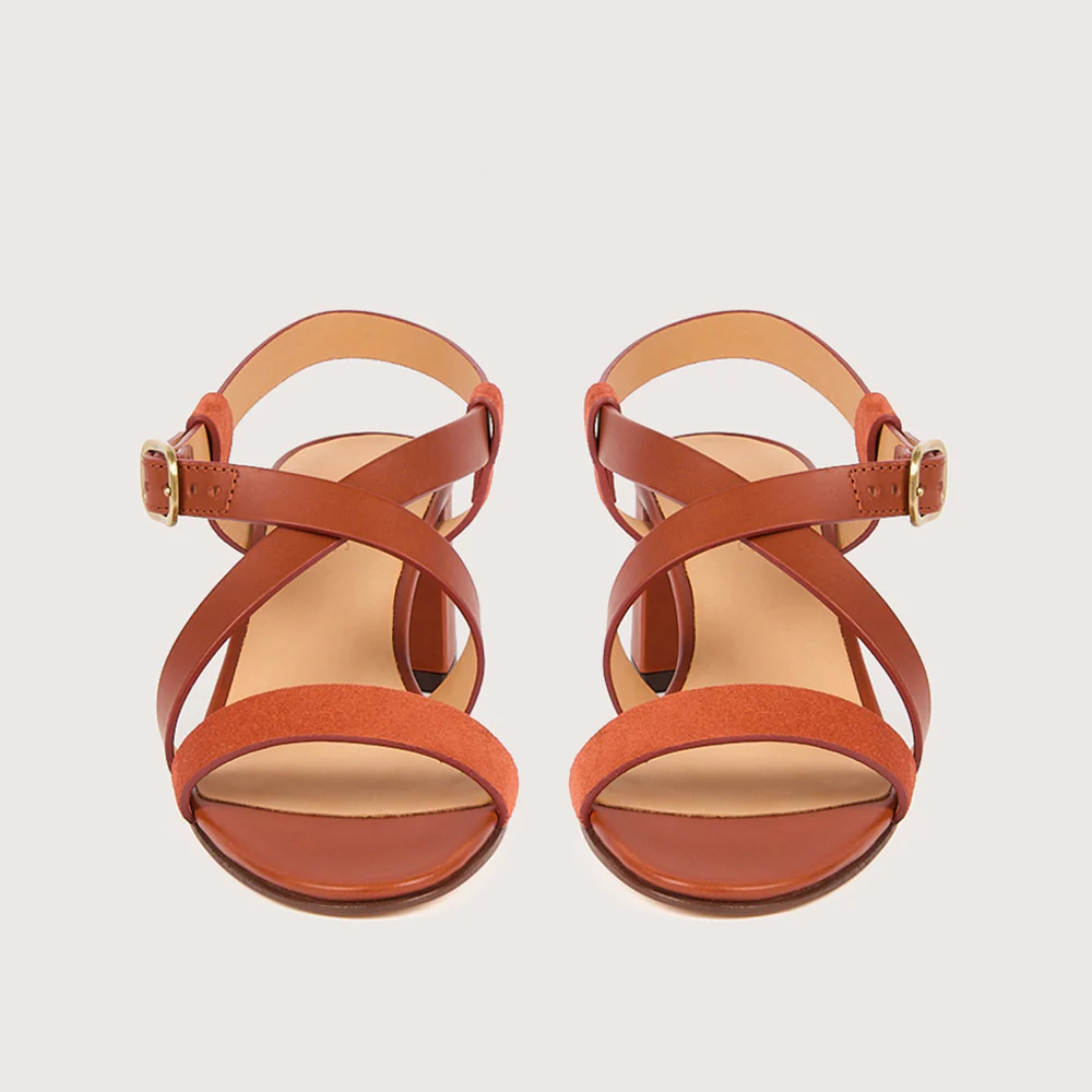 SOFIA Velours Sienne Cuir - Image 3
